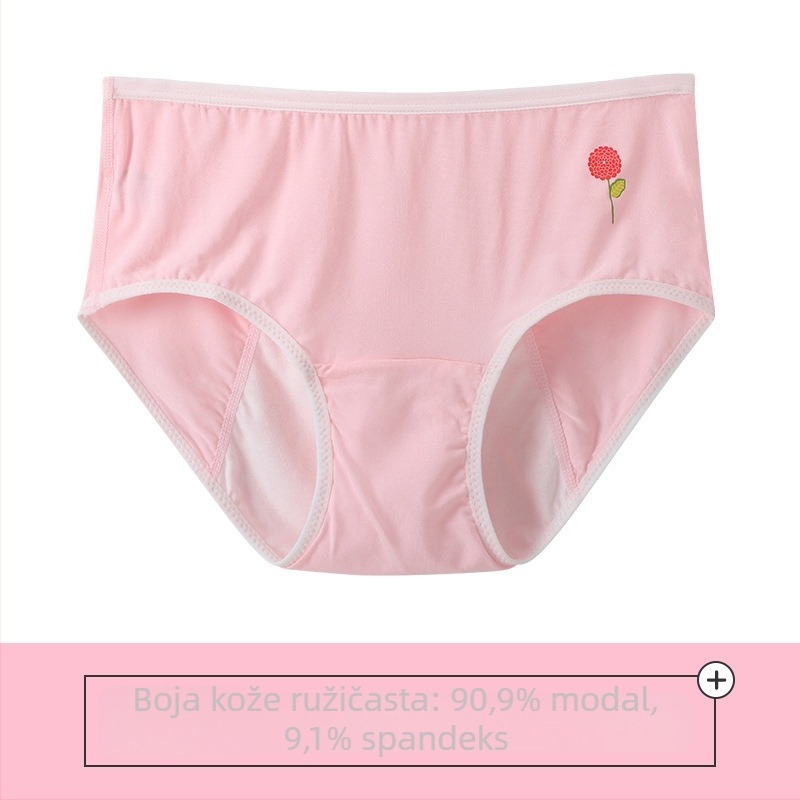Pamukaste ženske menstrualne gaćice s zaštitom od curenja, prugasti uzorak, srednji pojas