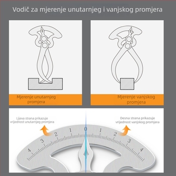 Nehrđajući čelični mjerni kalibar za razmake i debljinu, visoka preciznost, alat za drvene spojeve, pretvarač unutarnjeg i vanjskog promjera