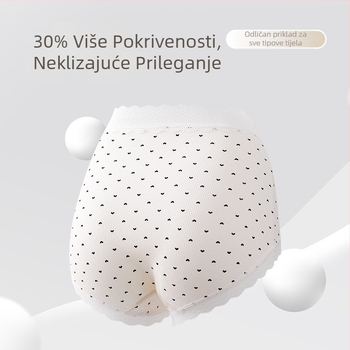 Ženske gaćice visoke talije od pamuka, podstava Mulberry svile u preponama, antibakterijske, otisak srca