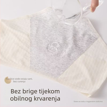 Ženske ljetne tanke menstrualne gaćice s antibakterijskom zaštitom protiv curenja, šire i duže