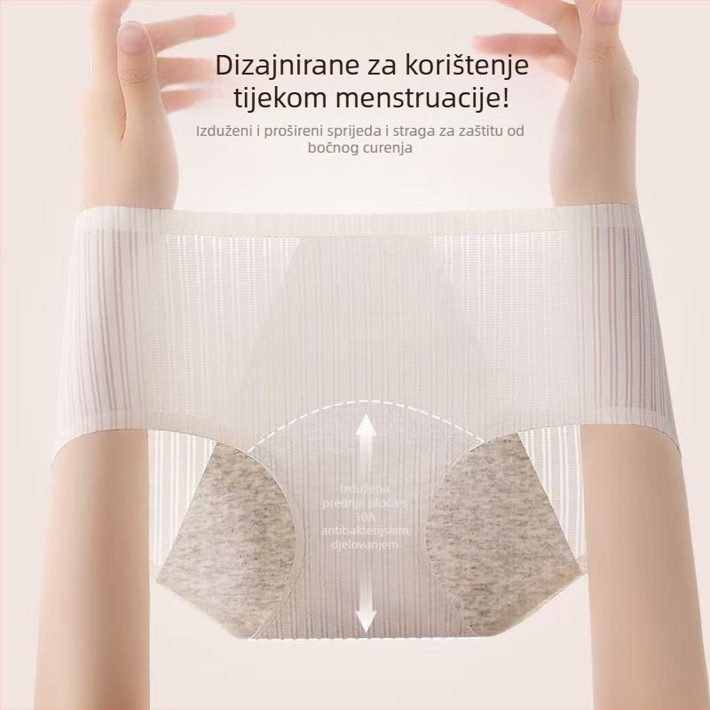 Ženske ljetne tanke menstrualne gaćice s antibakterijskom zaštitom protiv curenja, šire i duže