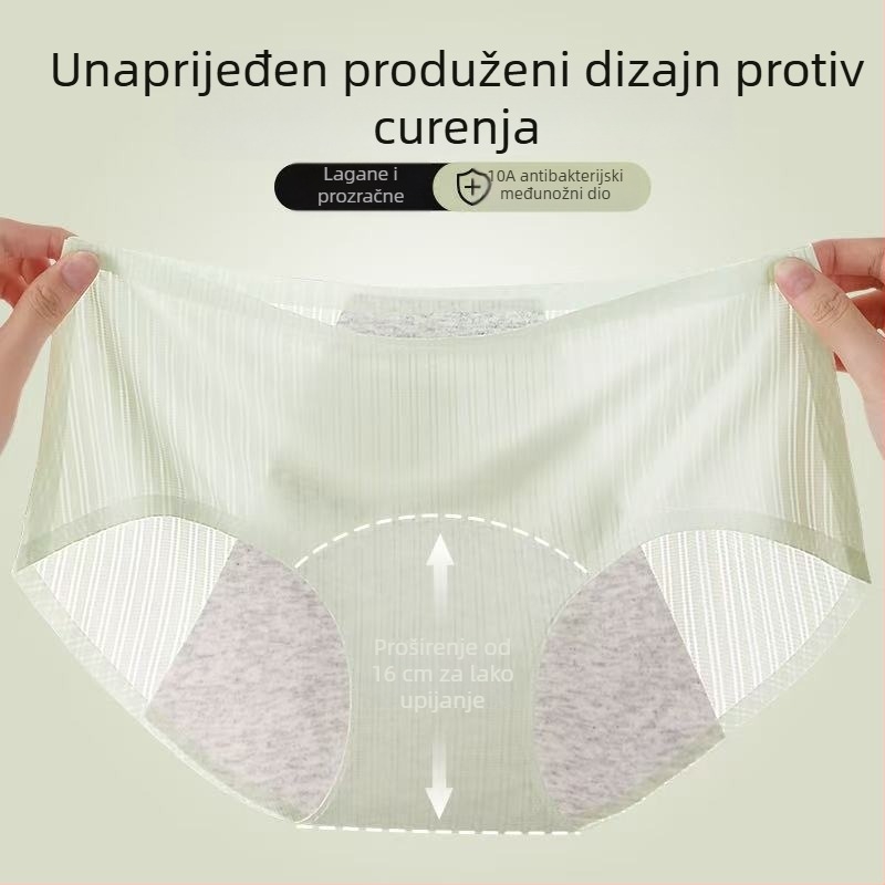 Ženske ljetne tanke menstrualne gaćice s antibakterijskom zaštitom protiv curenja, šire i duže