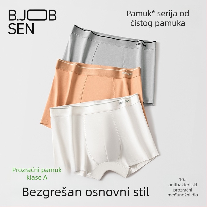 Muške boxerice od pamuka, antibakterijske, prozračne, srednje visine struka, velike veličine
