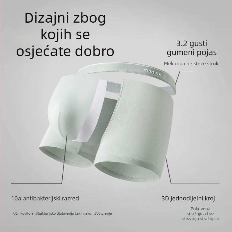 Muške boxerice od pamuka, antibakterijske, prozračne, srednje visine struka, velike veličine