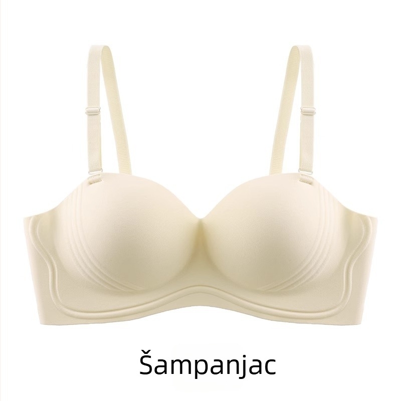 Bez naramenica, bezšivni grudnjak bandeau s bočnom podrškom, prozračan najlon