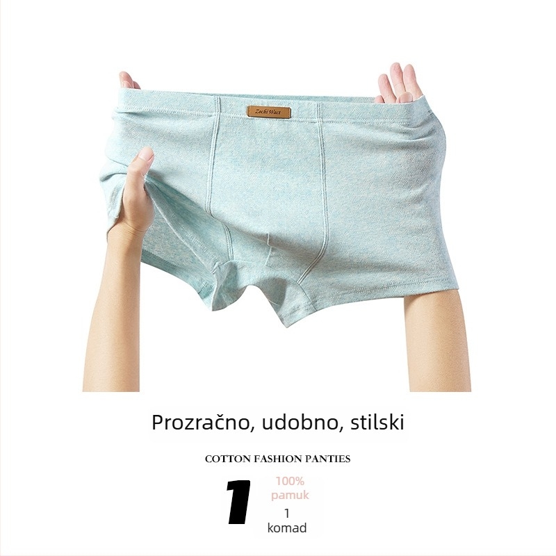 Novo muško jednobojne pamuk bokserice sa srednjim strukom, prozračne, velika veličina