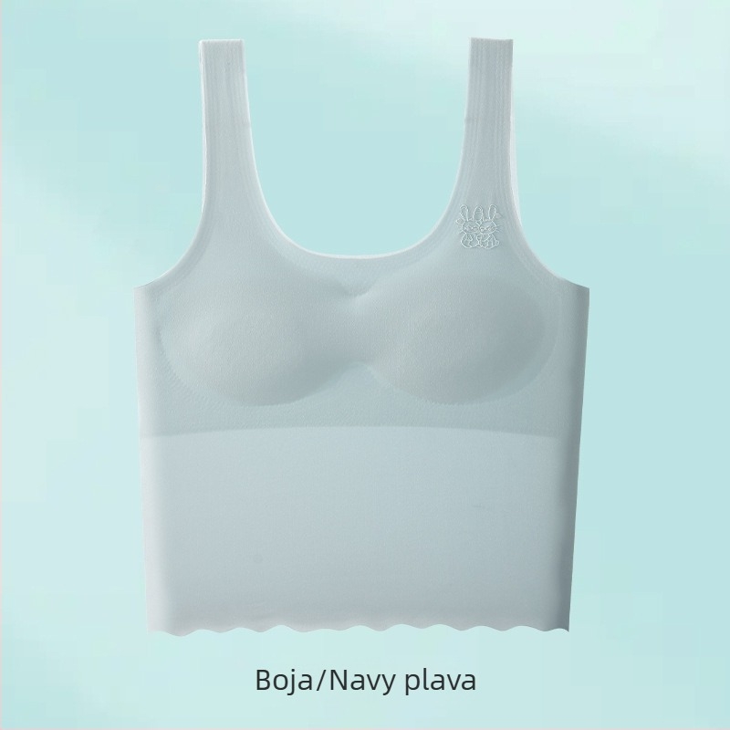 Sutien u stilu vesta za tinejdžerice, s punim košaricama, tanko oblikovane košarice, glavni materijal najlon 70–80%, fiksne dvostruke naramenice
