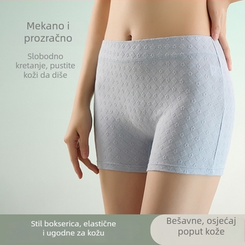 Ženske gaćice od pamuka s srednje visokim strukom za kontrolu trbuha, plus veličina, jacquard uzorak, potpuno pokrivanje