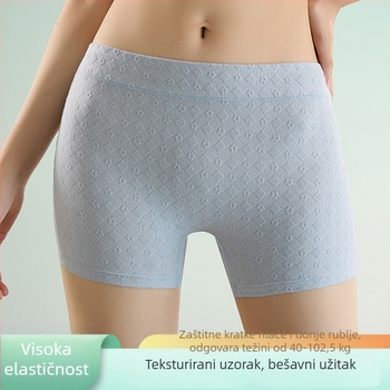 Ženske gaćice od pamuka s srednje visokim strukom za kontrolu trbuha, plus veličina, jacquard uzorak, potpuno pokrivanje