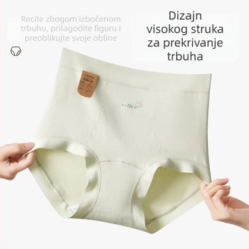 Ženske gaćice za postporođajno razdoblje s kontrolom trbuha, visokim strukom, antibakterijske, s produženim preponama, velika veličina, 7A