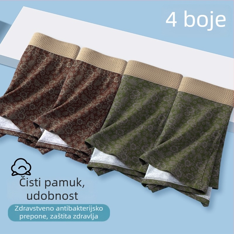 Muške bokserice, prozračne, pletene, glavni materijal: pamuk, podstava prepona: reciklirano vlakno
