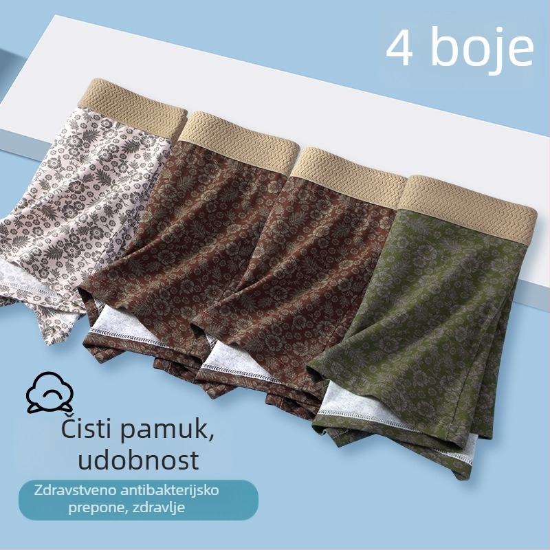 Muške bokserice, prozračne, pletene, glavni materijal: pamuk, podstava prepona: reciklirano vlakno