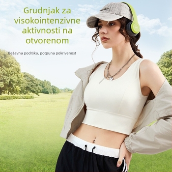 Najlon top za jogu s stražnjim dijelom, ugrađene jastučiće za prsni koš, mrežasti prozračni materijal za žene