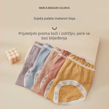 Ženske pamukaste gaćice s plus veličinom, srednjim strukom, mekane, prozračne, oblikuju stražnjicu