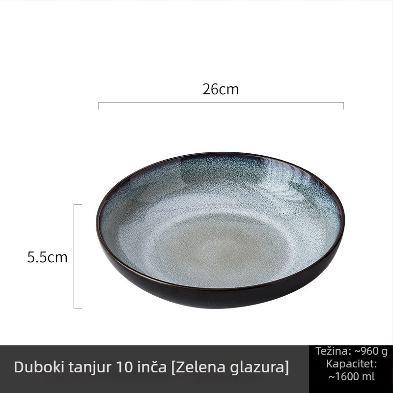 Porcelanska kružna zdjela s glazurom peći — moderni minimalistički stil