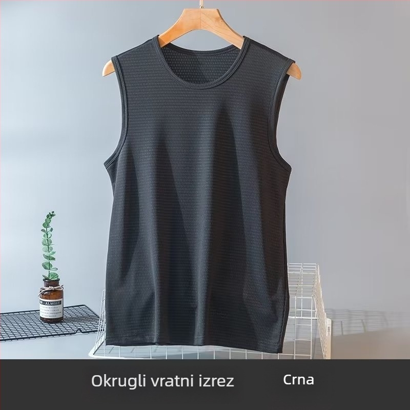 Muški bez rukava T‑shirt s tekstom, slobodan kroj, ljeto, sport