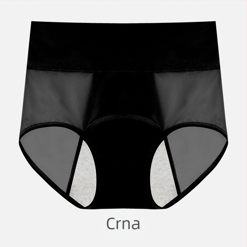 Ženske menstrualne gaćice Ice Silk, prozračne, visoki struk, glavna tkanina 83% najlon, pamukova podstava u preponama, zaštita od curenja