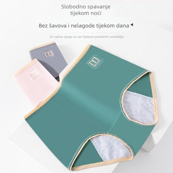 Visoko struka menstrualne gaćice od pamuka, prozračne, antibakterijske, otporne na curenje