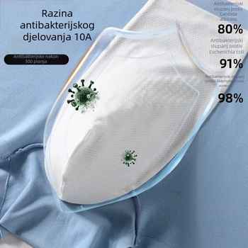 Muške bokserice s podstavom od ekstrakta školjki, antibakterijske, masaža negativnim ionima, pletene viskoze (Lyocell) materijala, srednji rise