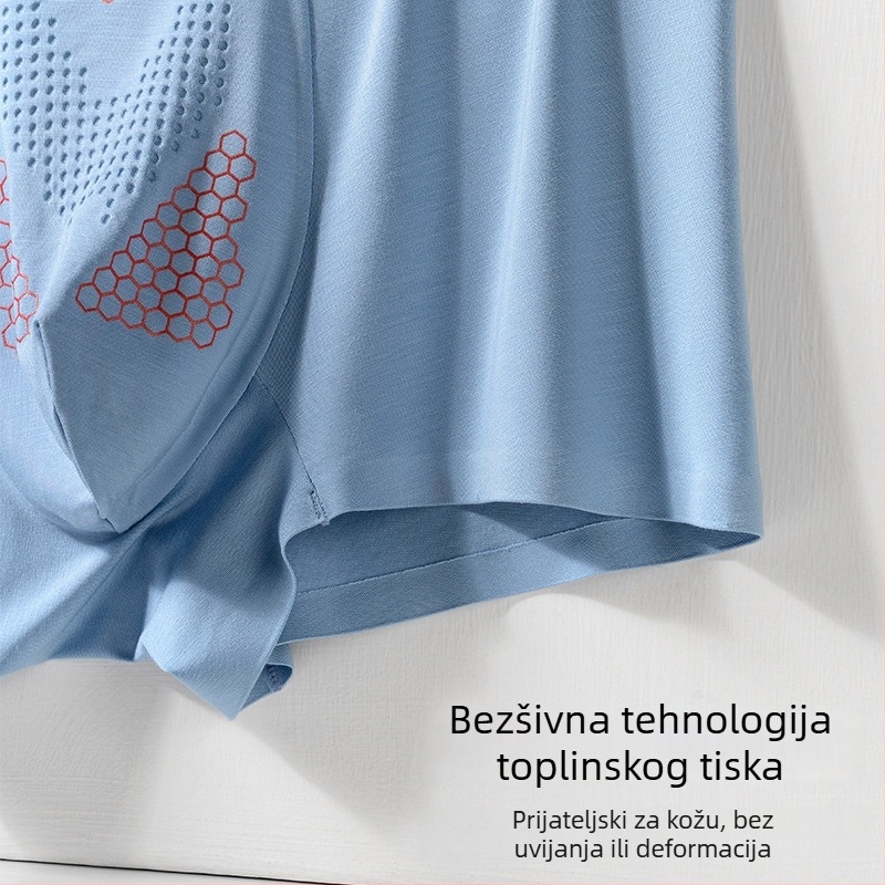Muške bokserice s podstavom od ekstrakta školjki, antibakterijske, masaža negativnim ionima, pletene viskoze (Lyocell) materijala, srednji rise