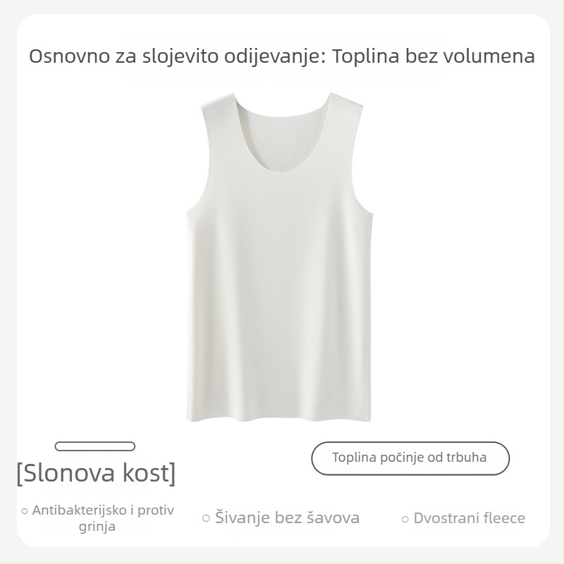 Muški termalni prsluk, akrilna tkanina s flis podstavom, ekstra debeli 301-350 g/m², antibakterijski, zadržava toplinu