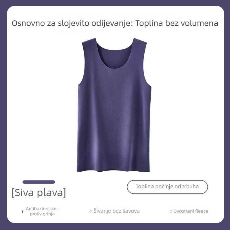 Muški termalni prsluk, akrilna tkanina s flis podstavom, ekstra debeli 301-350 g/m², antibakterijski, zadržava toplinu