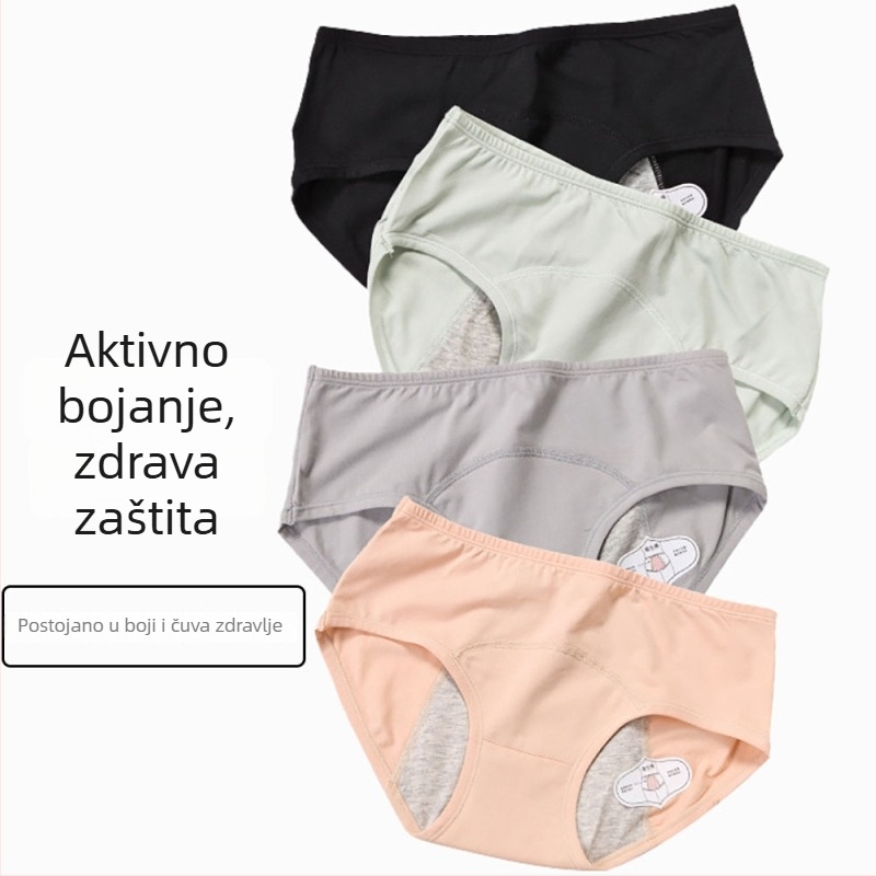 Ženske antibakterijske pamučne gaćice srednjeg pojasa, plus veličina, jednobojne, udobne