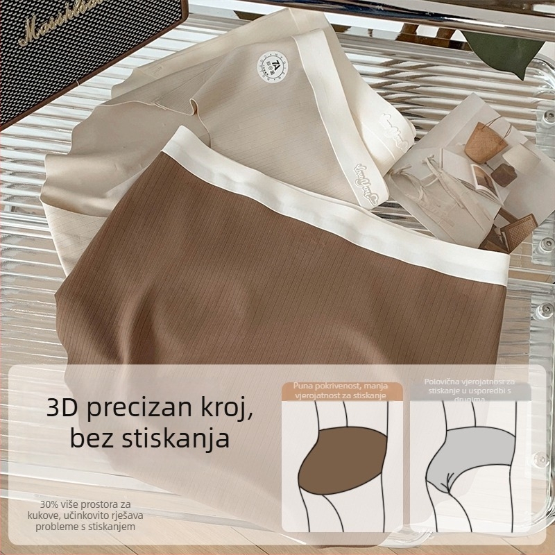 Ženske gaćice za plus veličinu, bezšivne, s produljenim preponskim dijelom, sportski stil, 2025 novi model