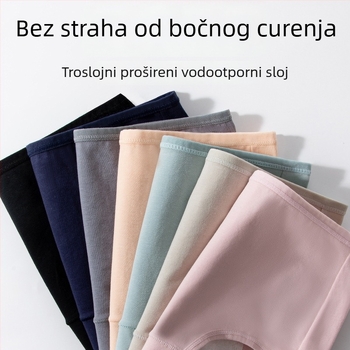 Ženske pamučne gaćice za mjesečnicu, protiv curenja, visoki struk, prozračne, antibakterijske i oblikujuće