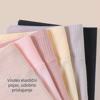 Pamukaste ženske menstrualne gaćice s srednjim strukom i produženim međunožjem, prozračne, trostruka zaštita od curenja