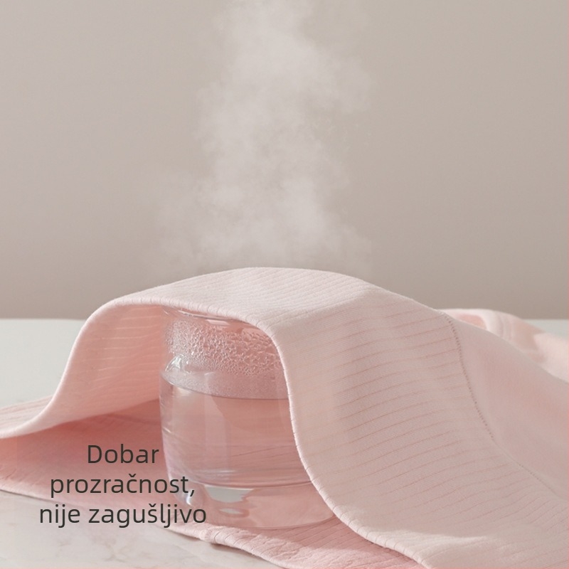 Pamukaste ženske menstrualne gaćice s srednjim strukom i produženim međunožjem, prozračne, trostruka zaštita od curenja