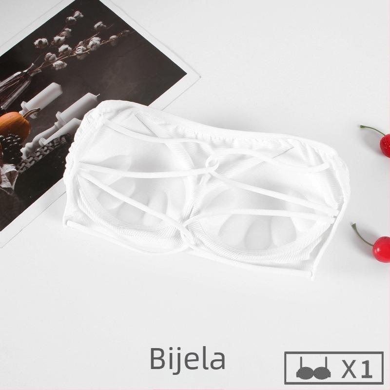 Pamukasti grudnjak bez naramenica s push-up efektom za male grudi, anti-slip, ljetni tube top s fiksiranim košaricama