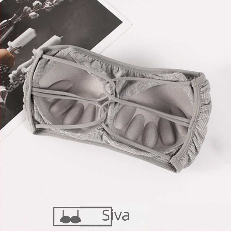 Pamukasti grudnjak bez naramenica s push-up efektom za male grudi, anti-slip, ljetni tube top s fiksiranim košaricama
