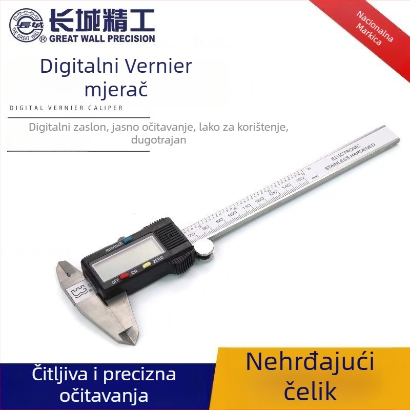 The Great Wall digitalni vernier kaliper, preciznost 0.01 mm, nehrđajući čelik, stolni kaliper