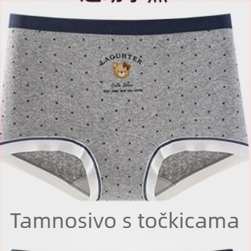 Ženske bokserice od 100% pamuka s srednjim strukom, antibakterijske, prozračne, pletene