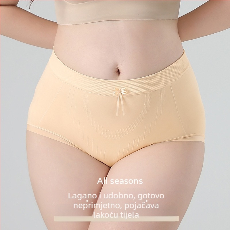 Bešivne ženske gaćice u plus veličini, jacquard materijal, udobne, visokim strukom, prianjaju uz bokove