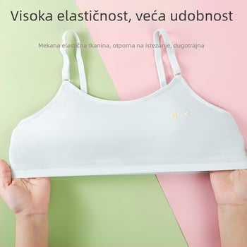 Djevojčice u pubertetu donje rublje, s punim košaricama, tankim kalupom košarica, najlon prozračan, tubasti gornji dio s fiksnim dvostrukim remenima