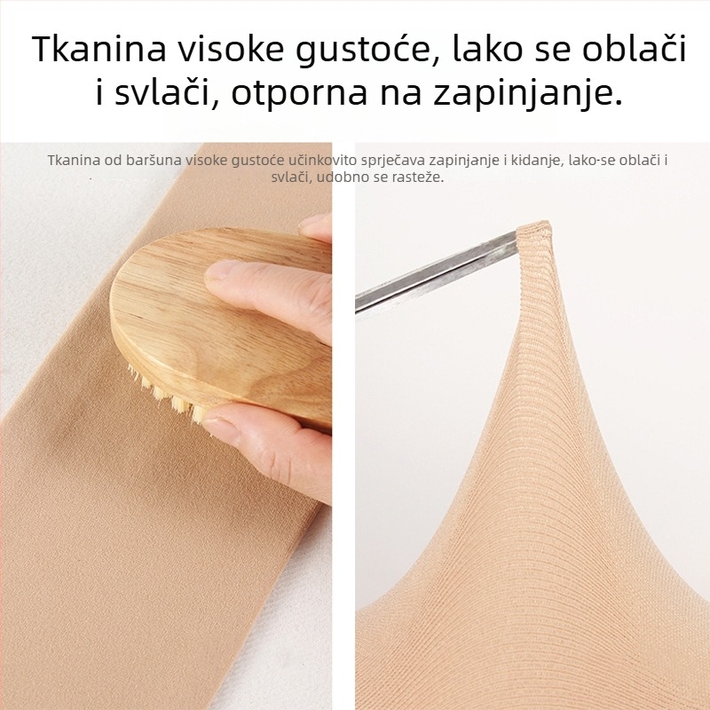 Plus veličine velur legice u boji kože, s efektom golih nogu, jesensko-zimske debele tajice, velika veličina