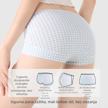 Hlačice za žene od pamuka 90–95%, antibakterijske, produženi prepona, srednje podizanje struka, dezen s lomljenim cvjetovima