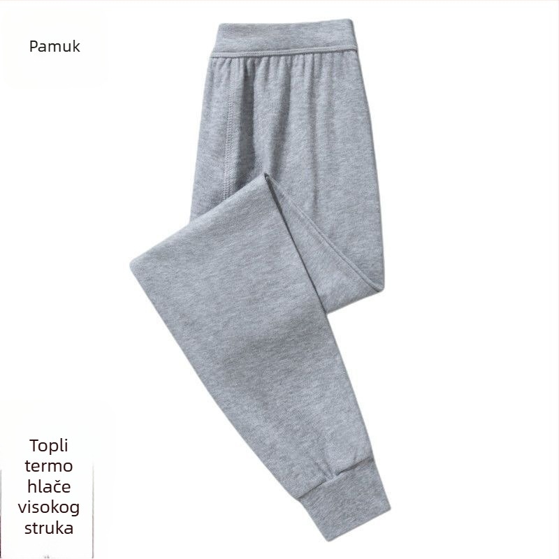 Muške termalne hlače od 100% pamuka s visokim strukom, 3/4 dužine, prozračne, otporne na vjetar
