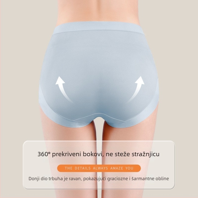 Ženske gaćice od modalnog materijala, bezšivne, 60 vlakana, visoki struk, podizanje bokova, nježan dodir, koži prijateljan, prozračan, plus veličina