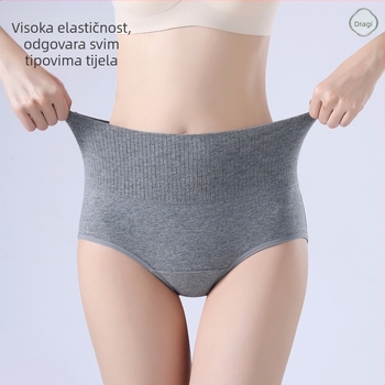 Ženske gaće od pamuka s visokim strukom, antibakterijske, prozračne, plus veličina, šarene