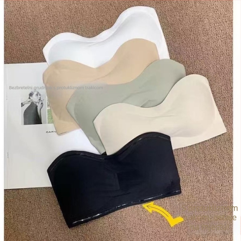 Najlon Bustier/Bandeau – Nevidljiv efekt, 3/4 šalice, Oblikovane čašice: tan gornji / debeđi donji, Duljina prsnog koša