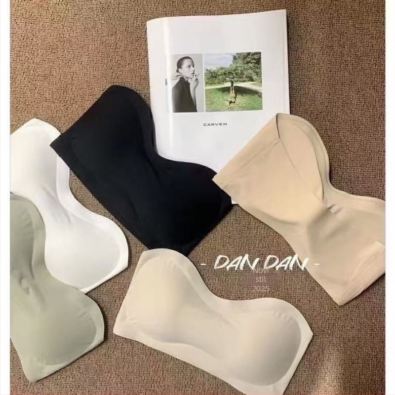 Najlon Bustier/Bandeau – Nevidljiv efekt, 3/4 šalice, Oblikovane čašice: tan gornji / debeđi donji, Duljina prsnog koša