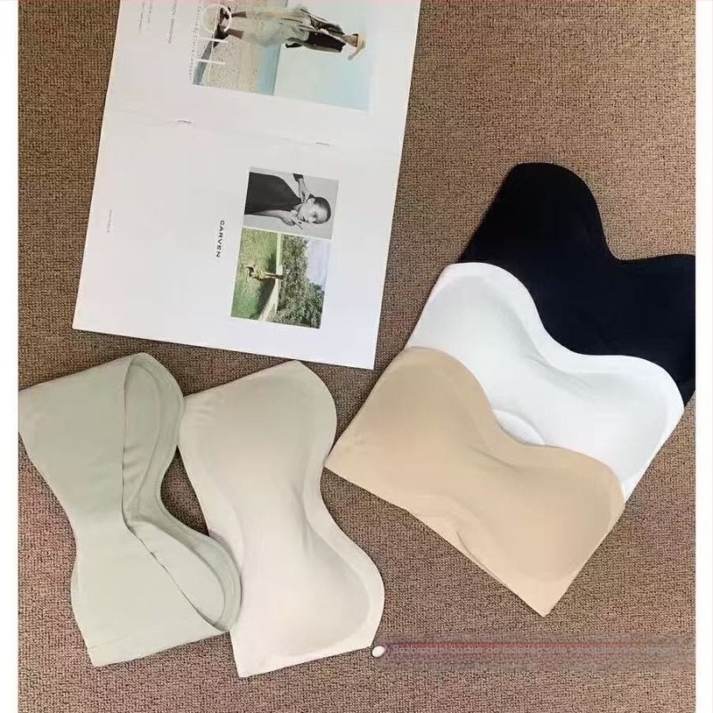Najlon Bustier/Bandeau – Nevidljiv efekt, 3/4 šalice, Oblikovane čašice: tan gornji / debeđi donji, Duljina prsnog koša