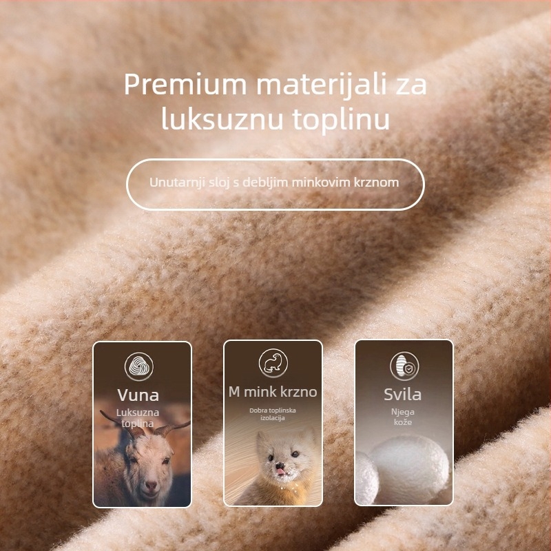 Termalna bezšivna vest za muškarce s fleksi podstavom i patch-ovima Mink velvet silk, zaštita leđa, dvostruki sloj poliestera, U-izrez vrata, može se nositi kao osnovni sloj ili vanjska odjeća