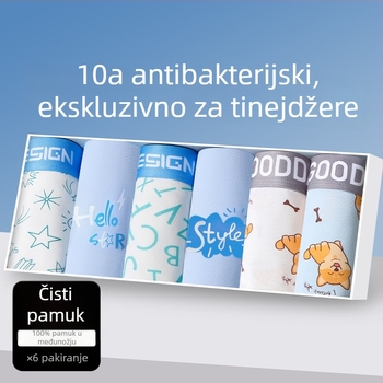 Pamukaste boxere za tinejdžere, bez šavova, prozračan, s motivima životinja, geometrijskih, blok boja ili grafita