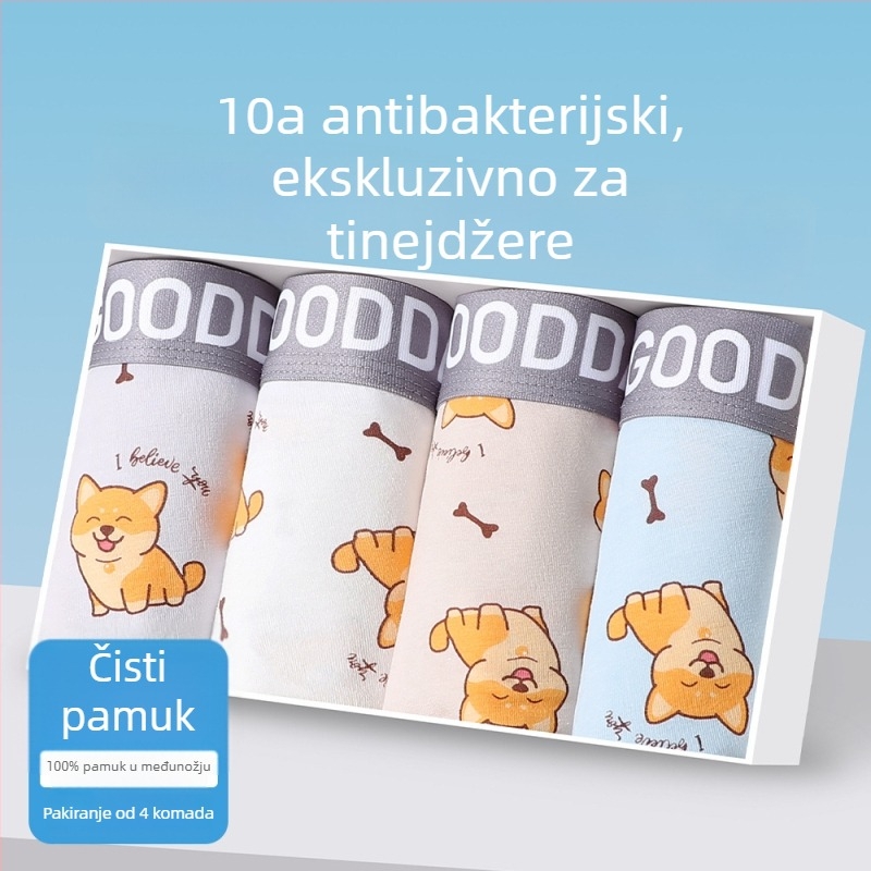 Pamukaste boxere za tinejdžere, bez šavova, prozračan, s motivima životinja, geometrijskih, blok boja ili grafita
