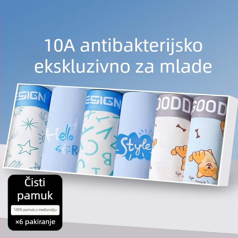 Pamukaste boxere za tinejdžere, bez šavova, prozračan, s motivima životinja, geometrijskih, blok boja ili grafita