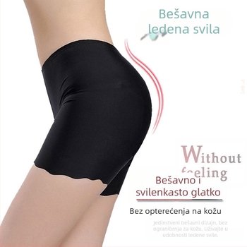 Nova ženska bezšivna sigurnosna šorts Ice Silk s valovitim rubom, neproziran, plus veličina